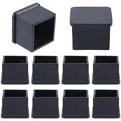 Square Shaped Plastic Furniture Leg Covers, Table Chair Feet Insert End Caps, Floor Protectors, Black, 39x39x28.5mm, Inner Diameter: 30x30mm(KY-WH0048-34C)