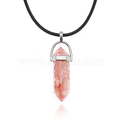 Dyed Natural Shell Pendant Necklaces, Bullet, Dark Salmon, No Size(IC1467-9)