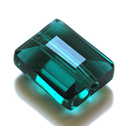 Imitation Austrian Crystal Beads, Grade AAA, K9 Glass, Faceted, Rectangle, Dark Cyan, 8x9.5x5mm, Hole: 0.9~1mm(SWAR-F060-10x8mm-24)