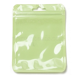 Rectangle Plastic Yin-Yang Zip Lock Bags, Resealable Packaging Bags, Self Seal Bag, Light Green, 12x9x0.02cm, Unilateral Thickness: 2.5 Mil(0.065mm)(ABAG-A007-02E-04)