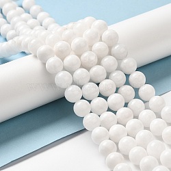 Natural Malaysia Jade Beads Strands, Dyed & Heated, Round, White, 10mm, Hole: 1.0mm, about 38pcs/strand, 15 inch(G-A146-10mm-B01)