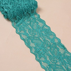 Elastic Lace Trim, Lace Ribbon For Sewing Decoration, Light Sea Green, 80mm(OCOR-WH0024-A21)