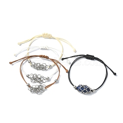 304 Stainless Steel Macrame Pouch Bracelet Making for Stone Holder, Adjustable Eco-Friendly Korean Waxed Polyester Cord Bracelet Making, Mixed Color, Inner Diameter: 3/8~3-1/4 inch(0.9~8.2cm)(AJEW-JB01193)
