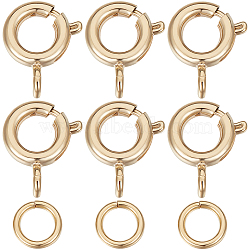30Pcs Brass Spring Ring Clasps, Cadmium Free & Lead Free, with 30Pcs Rack Plating Brass Jump Rings, Real 24K Gold Plated, 9x7x1.5mm, Hole: 1.5mm(DIY-BBC0001-49)