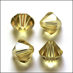 Imitation Austrian Crystal Beads, Grade AAA, Faceted, Bicone, Dark Khaki, 3x3mm, Hole: 0.7~0.9mm(SWAR-F022-3x3mm-213)