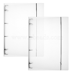 A4 6-Ring PP Plastic Loose Leaf Book Covers, Binder Cover, with Strap, Rectangle, WhiteSmoke, 321x240x32.5mm(AJEW-WH0419-66A)