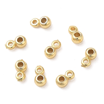 Rack Plating Brass Tube Bails, Loop Bails, Rondelle, Golden, 5x3x2mm, Hole: 1.2mm and 1mm