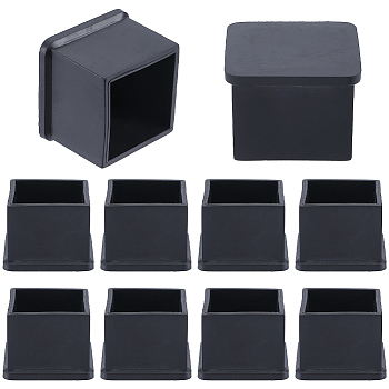Square Shaped Plastic Furniture Leg Covers, Table Chair Feet Insert End Caps, Floor Protectors, Black, 39x39x28.5mm, Inner Diameter: 30x30mm
