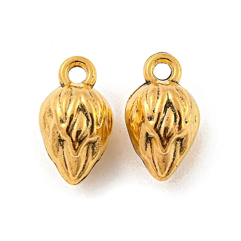 Tibetan Style Alloy Charms, Cadmium Free & Lead Free, Cone, Antique Golden, 13x7.5x7mm, Hole: 1.6mm, about 625Pcs/1000G