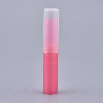 DIY Empty Lipstick Bottle, Lip Gloss Tube, Lip Balm Tube, with Cap, Hot Pink, 8.3x1.5cm, Capacity: 4ml(0.13 fl. oz)