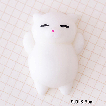 TPR Stress Toy, Funny Fidget Sensory Toy, for Stress Anxiety Relief, Animeala, Cat Pattern, 55x35mm