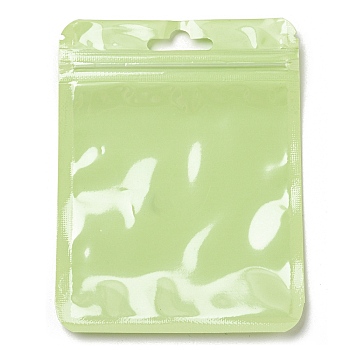 Rectangle Plastic Yin-Yang Zip Lock Bags, Resealable Packaging Bags, Self Seal Bag, Light Green, 12x9x0.02cm, Unilateral Thickness: 2.5 Mil(0.065mm)