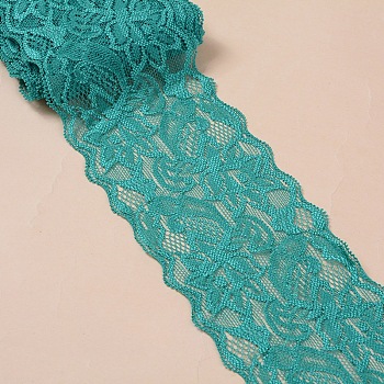 Elastic Lace Trim, Lace Ribbon For Sewing Decoration, Light Sea Green, 80mm