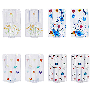 4 Pairs 4 Style TPU Data Cable Protective Sleeve, Charging Cable Saver for i-Phone 14/13, Flower/Heart Pattern, Mixed Patterns, 28x17.5x8.5mm, Inner Diameter: 10.3x5.7mm, 1 pair/style