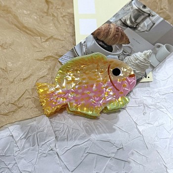 Ocean Theme Acrylic Claw Hair Clips, Fish, Sandy Brown, 47x80x47mm