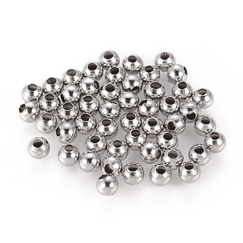 Tarnish Resistant 304 Stainless Steel Hollow Round Seamed Beads, for Jewelry Craft Making, Stainless Steel Color, 4x4mm, Hole: 1.5mm