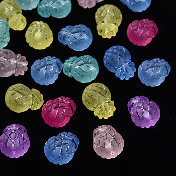 Frosted Acrylic Beads, Pineapple, Mixed Color, 14x11x10mm, Hole: 1.8mm, about 633pcs/500g