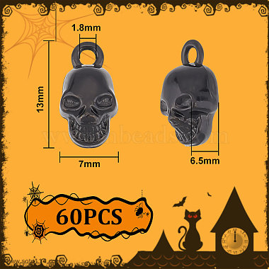 Unicraftale 60 pièces pendentifs en alliage d'halloween(FIND-UN0002-50EB)-3