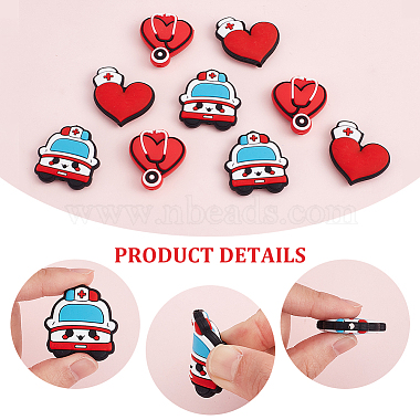 9Pcs 3 Style Hospital Theme Food Grade Eco-Friendly Silicone Beads(SIL-CA0001-35)-6