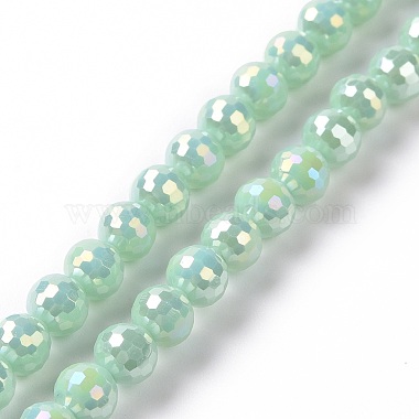 Medium Aquamarine Round Glass Beads