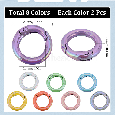 16piezas 8 colores anillos de puerta con resorte de aleación de zinc(FIND-SC0007-32)-2