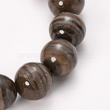 Pulseras estiradas con cuentas de piedra de encaje negro natural(BJEW-Q692-25-10mm)-2