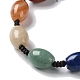 Oval Natural Mixed Gemstone Braided Bead Bracelets(BJEW-H239-05)-2