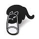 Брошь из сплава эмали с черным котом и чашкой(JEWB-E022-04EB-04)-1