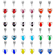 24Pcs 12 Colors Handmade Luminous Lampwork European Dangle Charms(PALLOY-AB00087)-1