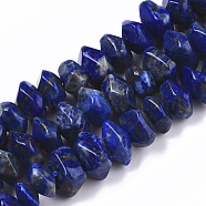 Natural Lapis Lazuli Beads Strands, Nuggets, Faceted, 9.5~11x6~7mm, Hole: 1.2mm, about 30~32pcs/strand, 7.48 inch(19cm)(G-R462-14)