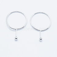Long-Lasting Plated Brass Linking Rings, with Round Ball, Real Platinum Plated, Nickel Free, 29.5x19.5x1mm, 17.5mm inner diameter(KK-K204-157P-NF)