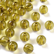Transparent Acrylic Beads, Round, Goldenrod, 10x9mm, Hole: 2mm, about 940pcs/500g(MACR-S370-A10mm-737)