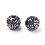304 Stainless Steel Beads, Rondelle, Antique Silver, 11.5x10.5mm, Hole: 3.5mm(STAS-G220-03AS)