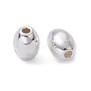 Alloy Beads, Rice, Long-Lasting Plated, Silver, 5x4mm, Hole: 1mm(FIND-B029-03S)