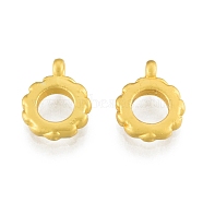 Alloy Charms, Matte Style, Donut, Matte Gold Color, 12x9x3mm, Hole: 1.2mm(FIND-G035-13MG)