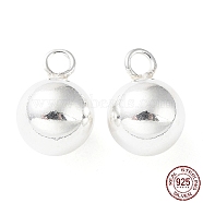 925 Sterling Silver Pendants, Bell Charm, Silver, 11x8mm, Hole: 1.8mm(STER-K174-03F-S)