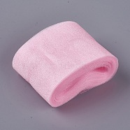 Nylon Organza Ribbon, Pink, 2-3/8 inch(6cm), about 10yards/bundle(ORIB-WH0002-01)