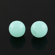 Fluorescent Acrylic Beads, Round, Light Blue, 6mm, Hole: 1.5mm, about 3850pcs/500g(MACR-R517-6mm-06)