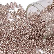 TOHO Round Seed Beads, Japanese Seed Beads, (PF552) PermaFinish Subtle Pink Metallic, 11/0, 2.2mm, Hole: 0.8mm, about 5555pcs/50g(SEED-XTR11-PF0552)