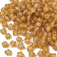 Glass Beads, Flower, Goldenrod, 4~6x4~6x2~3mm, Hole: 1mm(GLAA-T019-13-A01)