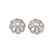 316 Stainless Steel Bead Caps, Multi-Petal, Flower, Stainless Steel Color, 8x3mm, Hole: 1.5mm(STAS-C080-02B-P)