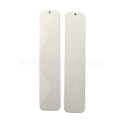 304 Stainless Steel Big Pendants, Laser Cut, Rectangle Charm, Stainless Steel Color, 130x25.5x1mm, Hole: 2.5mm(STAS-H184-22P)