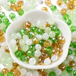 Glass Beads, Faceted, Rondelle, Dark Sea Green, 8x6mm, Hole: 1mm, about 145pcs/60g(EGLA-A034-SM8mm-55)