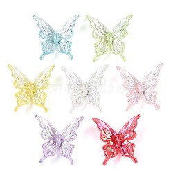 Transparent Acrylic Beads, Butterfly, AB Color Plated, Mixed Color, 25x25x8.5mm, Hole: 1.5mm, about 580pcs/500g(OACR-N137-74)