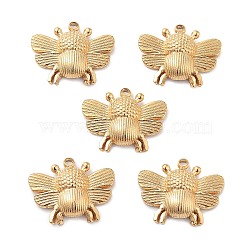 304 Stainless Steel Pendants, Golden, Bees, 14x17x3mm, Hole: 1.3mm(STAS-Q330-01G-01)