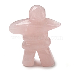 Natural Rose Quartz Carved Healing Human Shape Figurines, Reiki Energy Stone Display Decorations, 65~67x52~55x19~19.5mm(DJEW-D012-03D)