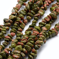 Natural Unakite Beads Strands, Chip, 5~8mm, Hole: 1mm, about 33 inch(84cm)(X-G-P332-33)