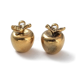 Ion Plating(IP) 304 Stainless Steel Charm, 3D Apple Charm, Real 18K Gold Plated, 11x8mm, Hole: 1.6mm(STAS-M323-53G)