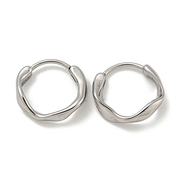 316 Surgical Stainless Steel Hoop Earrings, Ring, Antique Silver, 14x3.5mm