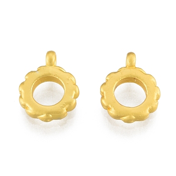 Alloy Charms, Matte Style, Donut, Matte Gold Color, 12x9x3mm, Hole: 1.2mm